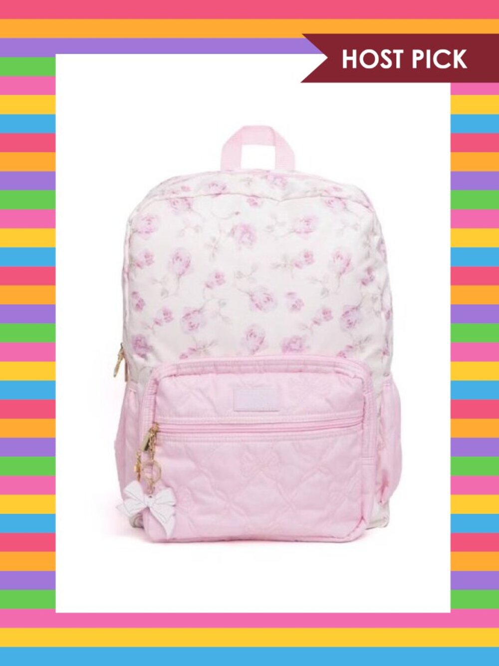 LoveShackFancy x Target - Yoobi Backpack - Everlasting Ribbon Rosa Sterling Dusk